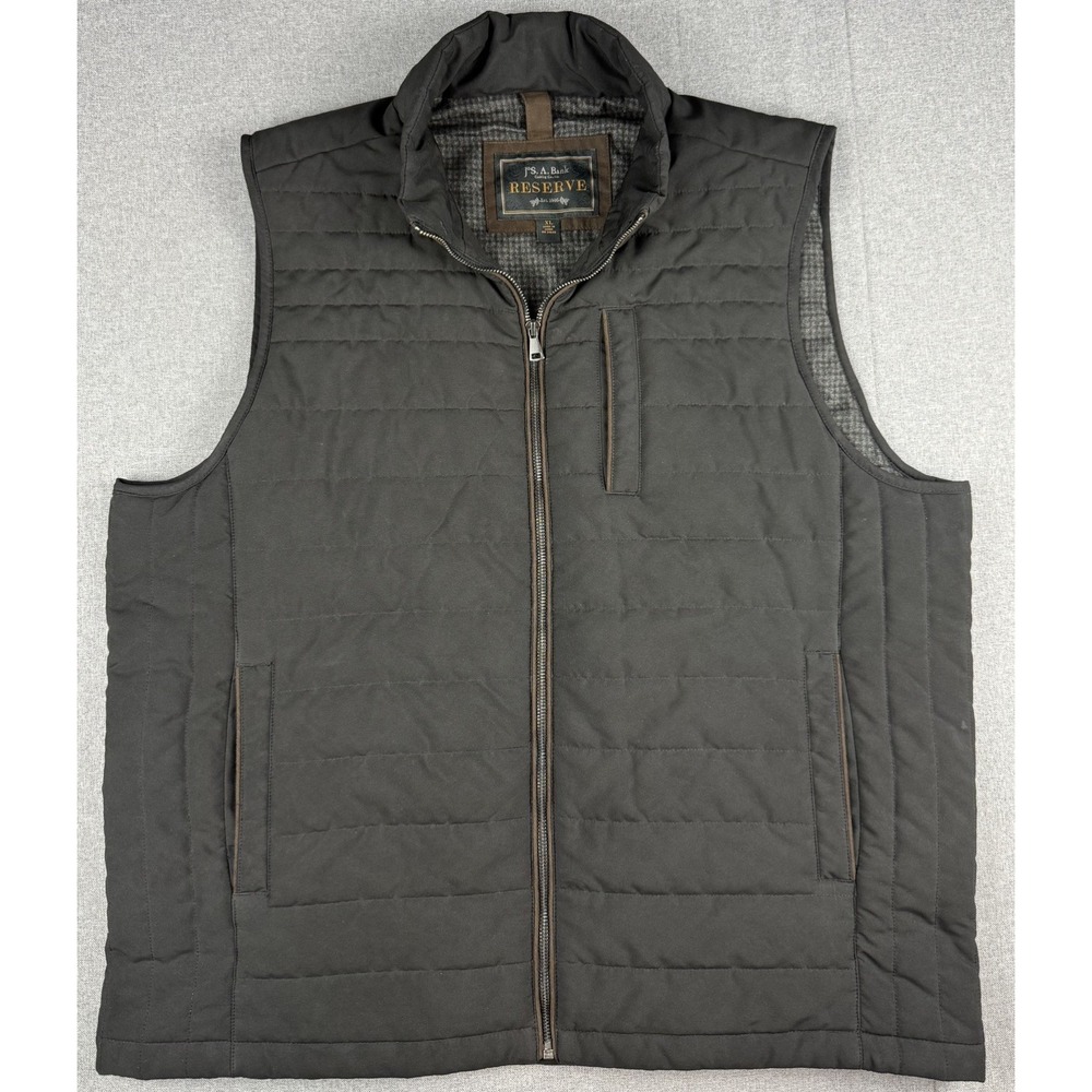 Jos. A. Bank Reserve XL Quilted Vest Black Full Zip Insulated Men's Jacket
